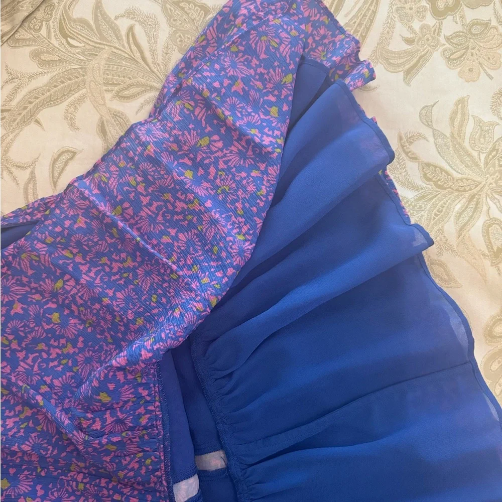 Tanya Taylor Yvette Confetti Print Smocked Mini Dress - Picture 9 of 9